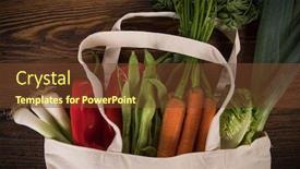  Presentation with bio plastic - PPT layouts having fresh vegetables in bio eco cotton bags on old wooden table zero waste shopping concept plastic free background and a tawny brown colored foreground