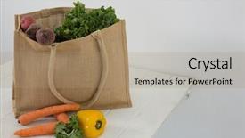  Presentation with grocery bag - Slides enhanced with fresh vegetables in grocery bag background and a coral colored foreground