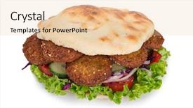  Presentation with bread - PPT theme enhanced with fresh vegetables in pita background and a lemonade colored foreground