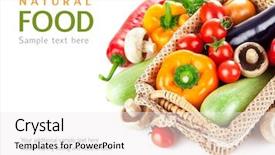  Presentation with wicker - Slides having fresh vegetables in wicker basket background and a white colored foreground