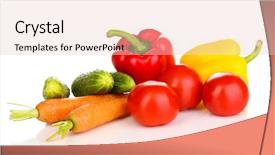  Presentation with vegetables - PPT theme having fresh vegetables isolated on white background and a lemonade colored foreground