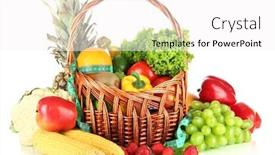  Presentation with vegetables - Beautiful slides featuring fresh-vegetables-isolated-on-white backdrop and a  colored foreground