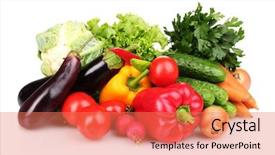  Presentation with fresh fruits vegetables - Beautiful PPT theme featuring close up white flowers of wild garlic backdrop and a ocean colored foreground