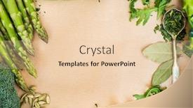  Presentation with vegetables - Beautiful PPT theme featuring fresh-vegetables-on-a-brown backdrop and a lemonade colored foreground