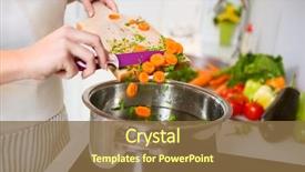  Presentation with cutting board - Cool new slides with fresh vegetables on the cutting backdrop and a tawny brown colored foreground