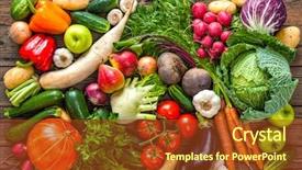  Presentation with vegetables - Theme consisting of fresh vegetables on wooden background background and a  colored foreground