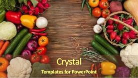  Presentation with border - Amazing slide set having fresh vegetables on wooden background backdrop and a tawny brown colored foreground