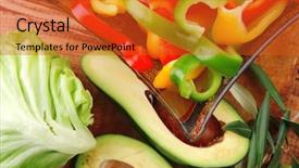  Presentation with vegetables - Audience pleasing presentation design consisting of fresh vegetables prepared for use backdrop and a  colored foreground