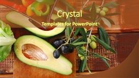  Presentation with vegetables - Beautiful slide deck featuring fresh vegetables prepared on wood backdrop and a  colored foreground