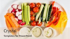  Presentation with dip - Amazing slide deck having fresh vegetables with dip backdrop and a lemonade colored foreground