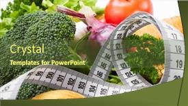  Presentation with measuring - PPT theme with fresh-vegetables-with-measuring-table background and a tawny brown colored foreground