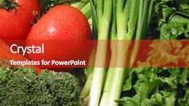  Presentation with water droplets - Slides enhanced with fresh vegetables with water droplets background and a crimson colored foreground