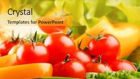  Presentation with vegetables - Audience pleasing presentation theme consisting of fresh vegetables backdrop and a yellow colored foreground