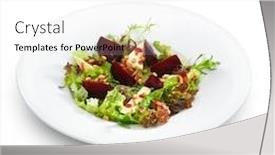  Presentation with beetroot - Cool new PPT layouts with fresh vegetarian gourmet salad backdrop and a white colored foreground