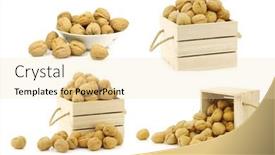  Presentation with bowl - Presentation design featuring fresh-walnuts-in-a-bowl background and a lemonade colored foreground