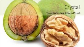  Presentation with walnut - Slide deck enhanced with fresh-walnuts-in-green-husk background and a yellow colored foreground