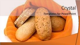  Presentation with kitchen towel - Colorful slide set enhanced with fresh warm bread over kitchen towel isolated on white background backdrop and a lemonade colored foreground