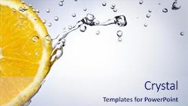  Presentation with fresh water - Amazing PPT layouts having fresh water drops on orange backdrop and a sky blue colored foreground