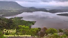  Presentation with water irrigation - Slide set consisting of fresh water lake italy sardinia background and a tawny brown colored foreground