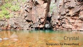  Presentation with fresh water - Presentation theme consisting of fresh-water-pool-on-socotra background and a yellow colored foreground