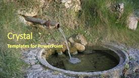  Presentation with water flow - Presentation with fresh water source background and a violet colored foreground