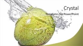  Presentation with coconut water - Audience pleasing theme consisting of fresh water splash on coconut backdrop and a white colored foreground