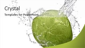  Presentation with coconut water - Colorful slide set enhanced with fresh water splash on coconut backdrop and a white colored foreground