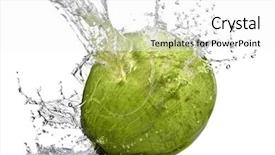  Presentation with coconut water - PPT theme consisting of fresh water splash on coconut background and a white colored foreground