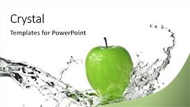  Presentation with fresh water splash green apple isolated white - Presentation theme featuring fresh water splash on green background and a white colored foreground