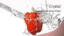  Presentation with fresh water - Presentation theme consisting of fresh water splash on red background and a  colored foreground