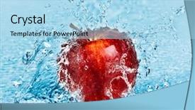  Presentation with fresh water - Presentation theme with fresh water splash on red background and a light blue colored foreground