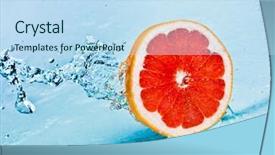  Presentation with fresh water - Theme featuring fresh water splash on red grapefruit background and a sky blue colored foreground