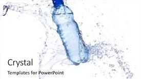  Presentation with water bottle - Colorful PPT theme enhanced with fresh water splashing backdrop and a white colored foreground