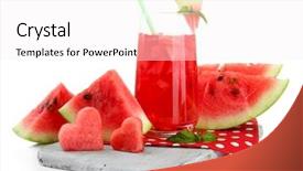  Presentation with juice - Presentation design with lemon ice cream cookie sandwiches background and a  colored foreground.