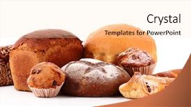  Presentation with wheat - Presentation theme with fresh wheat bread isolated background and a lemonade colored foreground