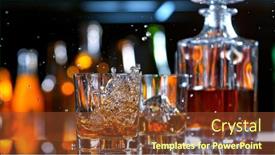  Presentation with whiskey - Presentation theme having fresh-whiskey-in-a-bar background and a tawny brown colored foreground