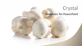  Presentation with mushrooms - Slide deck enhanced with fresh-white-champignon-mushrooms-isolated background and a white colored foreground