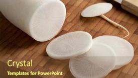  Presentation with cutting board - PPT layouts with fresh-white-daikon-radish background and a tawny brown colored foreground