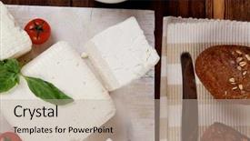  Presentation with dairy goat - Cool new slides with fresh white greek goat sheep backdrop and a mint green colored foreground