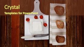  Presentation with white healthy food - Presentation enhanced with fresh white greek goat sheep background and a tawny brown colored foreground