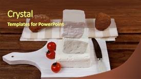  Presentation with white healthy food - Colorful PPT theme enhanced with fresh white greek goat sheep backdrop and a tawny brown colored foreground