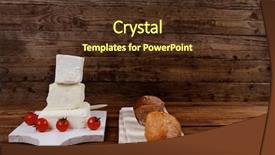  Presentation with white healthy food - Audience pleasing theme consisting of fresh white greek goat sheep backdrop and a tawny brown colored foreground