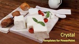  Presentation with dairy goat - Theme enhanced with fresh white greek goat sheep background and a tawny brown colored foreground