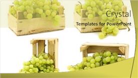  Presentation with vine - Colorful slide set enhanced with fresh-white-seedless-grapes backdrop and a yellow colored foreground