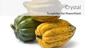  Presentation with coconut shell fresh whole - Slide deck featuring fresh-whole-acorn-squashes-close background and a white colored foreground