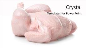  Presentation with coconut shell fresh whole - PPT layouts having fresh whole chicken on white background and a sky blue colored foreground