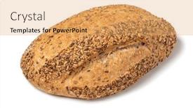  Presentation with coconut shell fresh whole - Presentation theme consisting of fresh-whole-loaf-of-country background and a yellow colored foreground