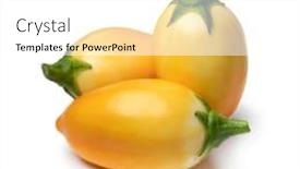  Presentation with orange - Slide deck with fresh-whole-orange-mini-eggplants background and a white colored foreground