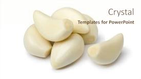  Presentation with garlic - Slides having fresh-whole-peeled-garlic-gloves background and a cream colored foreground