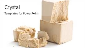  Presentation with yeast - PPT theme featuring fresh yeast on white background background and a white colored foreground
